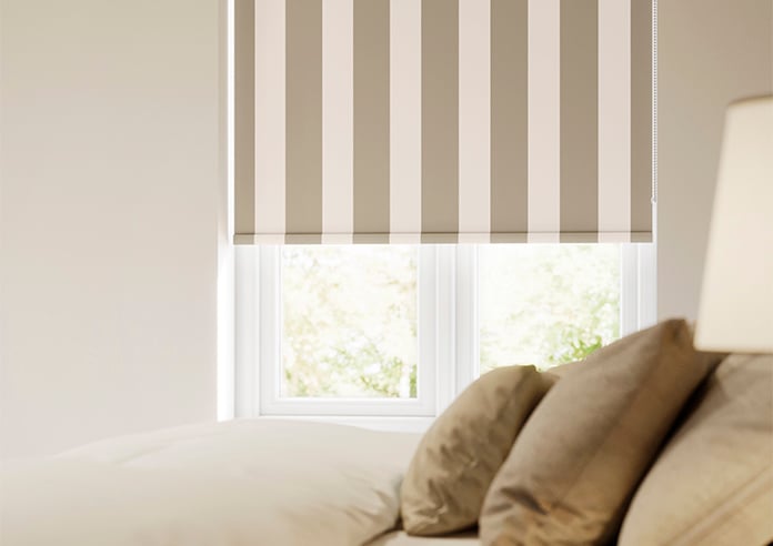 Cowes Stripe (Blackout), Fossil Grey - Twist&Fit Roller Blind - Image 5